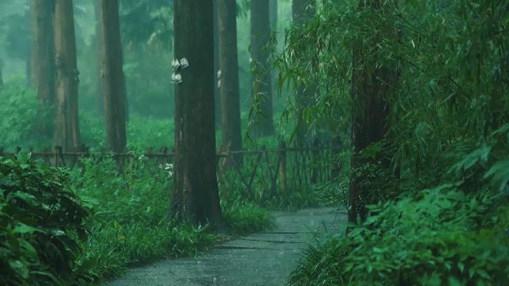 聆听森林小径上的雨声，放松身心，减轻焦虑，并深度睡眠。